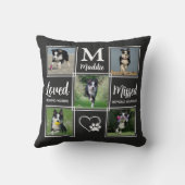 犬のペットの記念パーソナライズされた写真5コラージュ クッション (裏面)