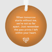 犬のペットの詩の写真オレンジ記念記念キープサケ オーナメント (裏面)