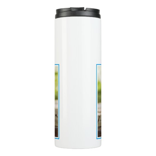 犬のペットの青の名前と写真パーソナライズされた タンブラー (裏面)