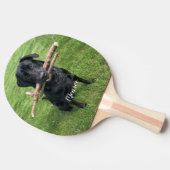 犬のペットパーソナライズされたの名前と写真 卓球ラケット (横)