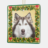 犬のペット写真テンプレート クリスマスツリー オーナメント (左)