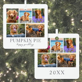 犬のペット写真　クリスマス メタルオーナメント