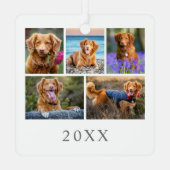 犬のペット写真 クリスマス メタルオーナメント (裏面)