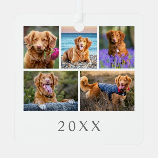 犬のペット写真 クリスマス メタルオーナメント (裏面)