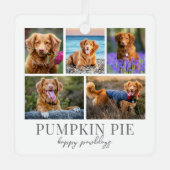 犬のペット写真 クリスマス メタルオーナメント (正面)