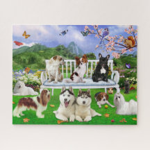 犬のペット動物は犬の動物と一緒に風景