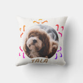 犬のペット名フォトスノーフレッカラフルク クッション (裏面)