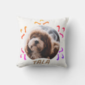 犬のペット名フォトスノーフレッカラフルク クッション (正面)