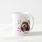 犬のペット名フォトスノーフレッカラフルク コーヒーマグカップ (正面右)