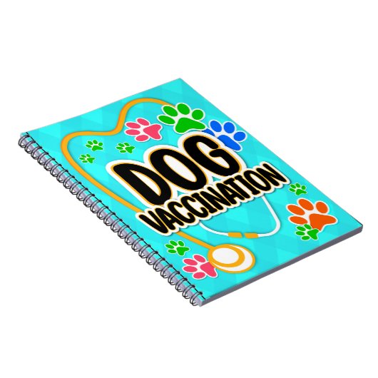 犬のペット歴かわいい前足でペットの健康記録を印刷 ノートブック (右側)