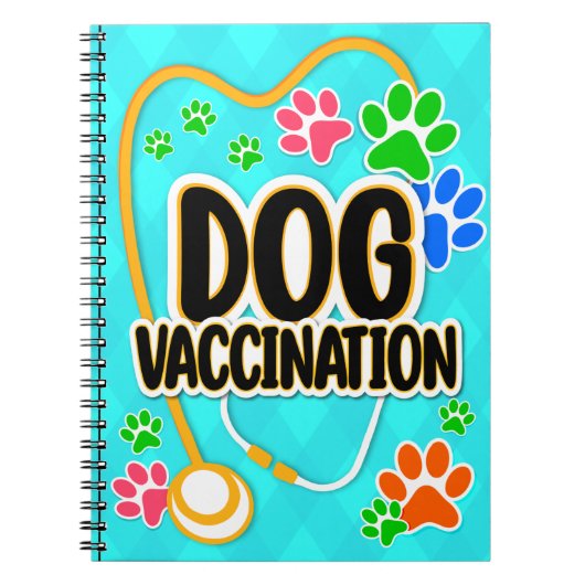 犬のペット歴かわいい前足でペットの健康記録を印刷 ノートブック (正面)