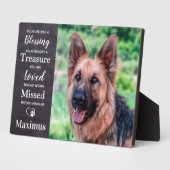 犬のペット記念ギフト – ペット悔やみや弔慰ギフト – ペットロス フォトプラーク (側面)