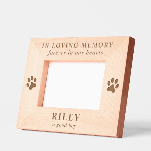 犬のペット記念写真 レーザー彫刻フレーム (左)