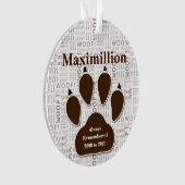 犬のペット記念撮影ブラウンハウス オーナメント (正面)