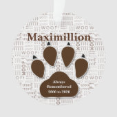 犬のペット記念撮影ブラウンハウス オーナメント (正面)