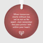 犬のペット詩フォトレッド記念記念の記念碑 オーナメント (裏面)