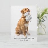 犬のペットHoliから母とパパのための写真バレンタイン シーズンカード (スタンド正面)