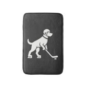 犬のホッケー選手のシルエット バスマット (正面縦)