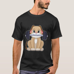 犬のボディビルダーダンベルボディビル Tシャツ
