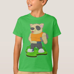 犬のボディビルダーダンベルボディビル Tシャツ