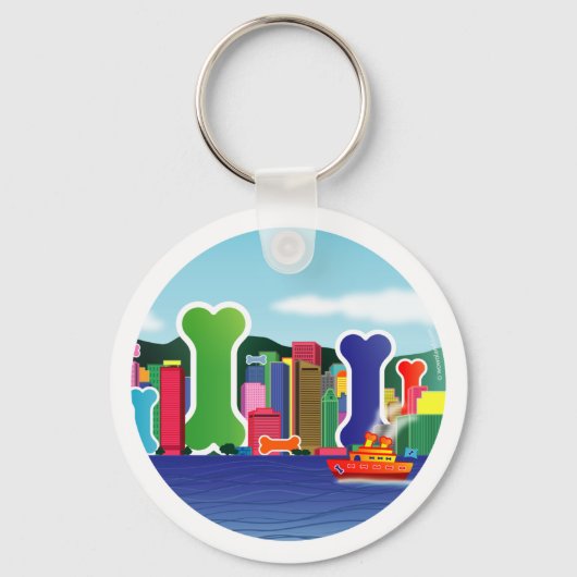 犬のボーンシティ キーホルダー (正面)