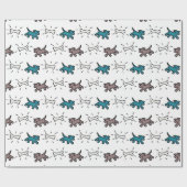 犬のボーン落書きスタイル[カラーラッピングを選択] WP3 ラッピングペーパー (フラット)