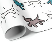 犬のボーン落書きスタイル[カラーラッピングを選択] WP3 ラッピングペーパー (ロールコーナー)