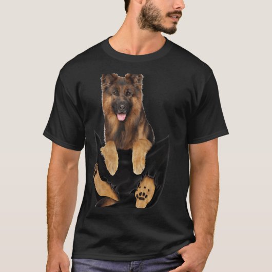 犬のポケットミームドイツの羊飼い子犬の所有者 Tシャツ (正面)