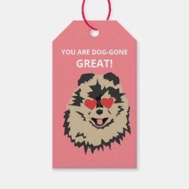 犬のポメラニア犬バレンタインギフトラベル ギフトタグ