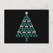 犬のポーのクリスマスツリーかわいいクリスマスギフトパピー恋人 シーズンポストカード (正面)