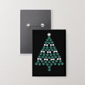 犬のポーのクリスマスツリーかわいいクリスマスギフトパピー恋人 缶バッジ (正面/裏面)