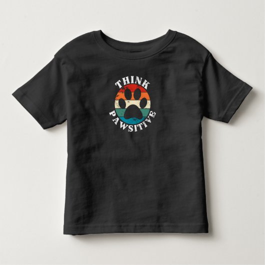 犬のポーシ考えティブTシャツ トドラーTシャツ (正面)