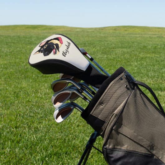 犬のポートレートかわいいドイツの羊飼いの子犬の名前 ゴルフヘッドカバー (インサイチュ)