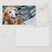 犬のポートレートか微笑のゴールデン・リトリーバーの写真撮影 名刺 (正面/裏面)