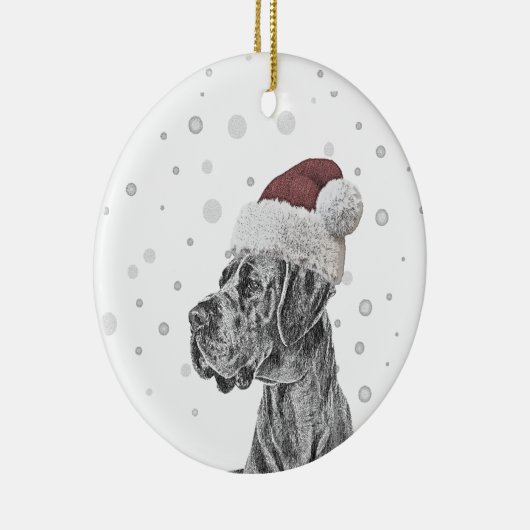 犬のポートレートとポープリントオーナメント セラミックオーナメント (右)