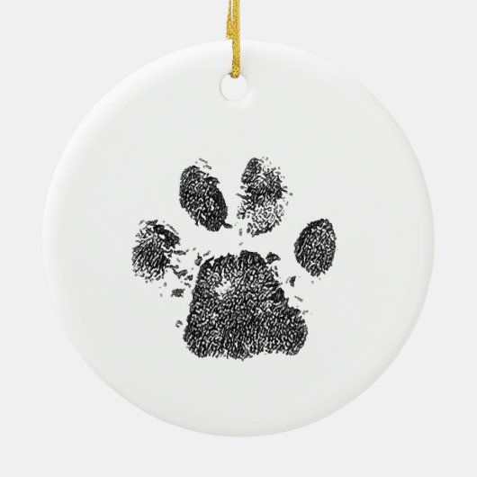 犬のポートレートとポープリントオーナメント セラミックオーナメント (裏面)