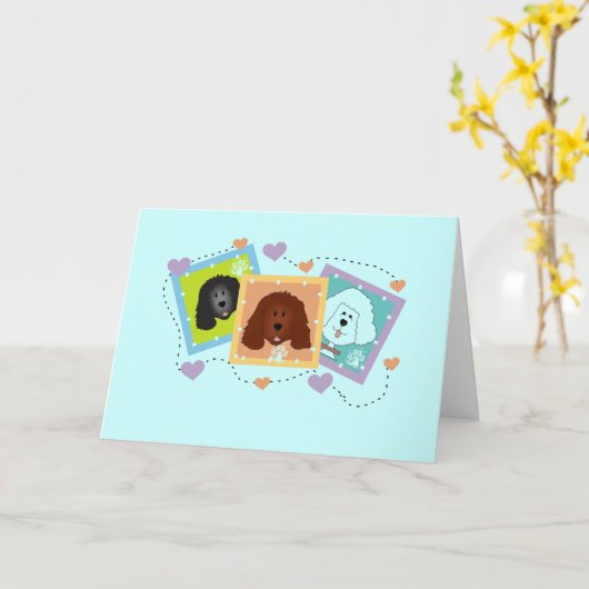 犬のポートレートのTシャツおよびギフト カード (黄色い花)