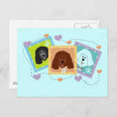 犬のポートレートのTシャツおよびギフト ポストカード (正面/裏面)