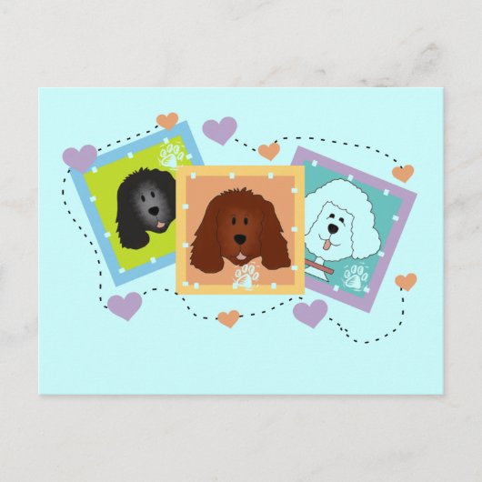 犬のポートレートのTシャツおよびギフト ポストカード (正面)