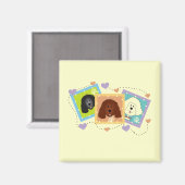 犬のポートレートのTシャツおよびギフト マグネット (正面/裏面)