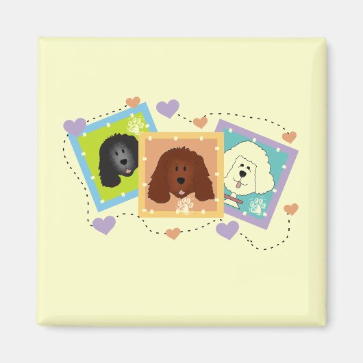 犬のポートレートのTシャツおよびギフト マグネット (正面)