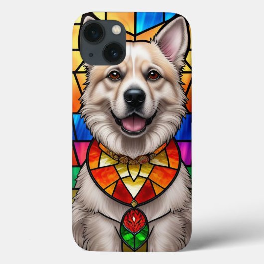 犬のポートレートを使ったステンドグラス Case-Mate iPhoneケース (裏面)