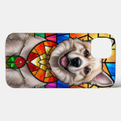犬のポートレートを使ったステンドグラス Case-Mate iPhoneケース (裏面 (横))