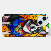 犬のポートレートを使ったステンドグラス Case-Mate iPhoneケース (裏面 (横))