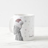 犬のポートレートクリスマス コーヒーマグカップ (正面左)