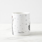 犬のポートレートクリスマス コーヒーマグカップ (中央)