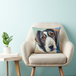 犬のポートレートスケッチ3D 絵画の クッション