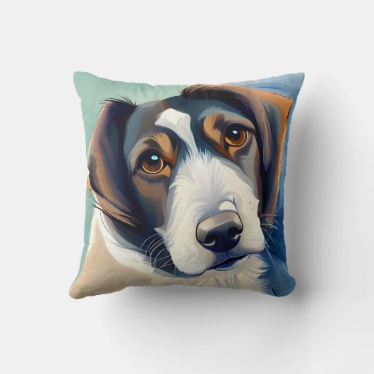 犬のポートレートスケッチ3D 絵画の クッション (裏面)