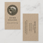 犬のポートレートロゴドッグウォーカー田舎のクラフト 名刺 (正面/裏面)
