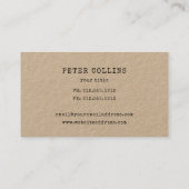 犬のポートレートロゴドッグウォーカー田舎のクラフト 名刺 (裏面)